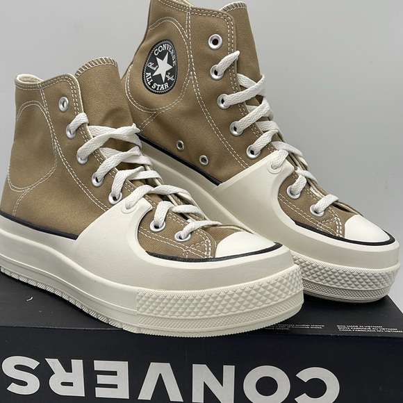 Converse Men’s CTAS CONSTRUCT HI ROASTED/BLACK/EGRET A03876C Platforms Sneakers - Picture 4 of 16